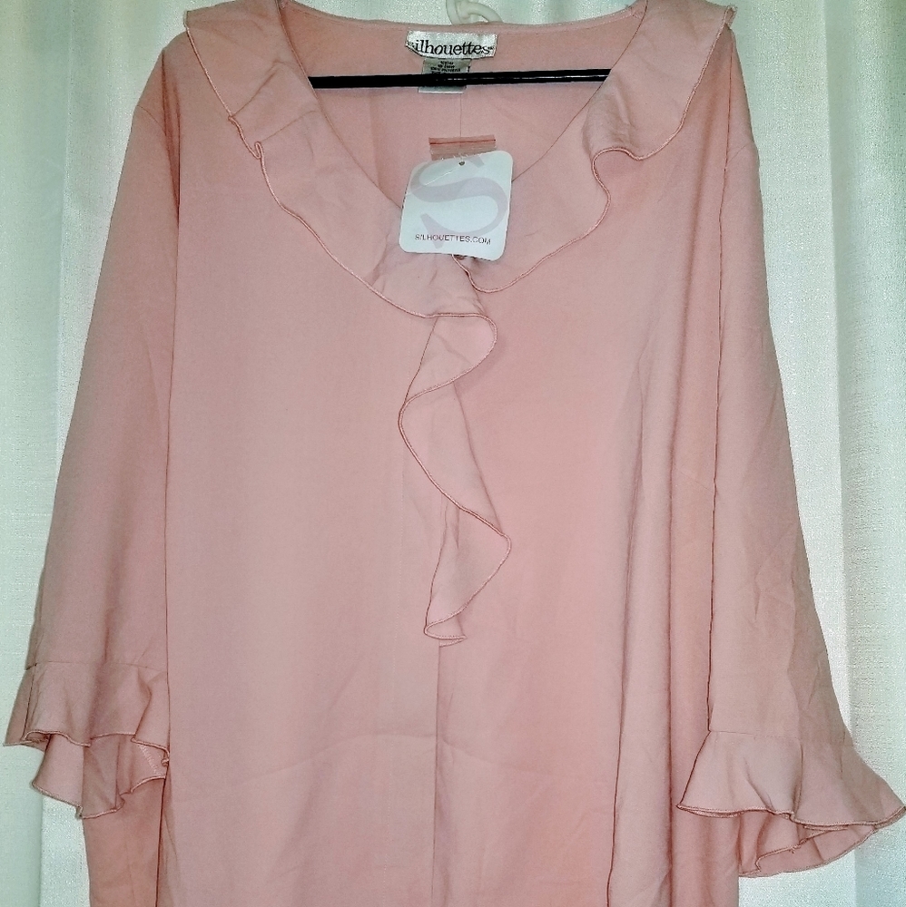 Women's Blouse Button Front 3/4 Sleeve 26W / 3W